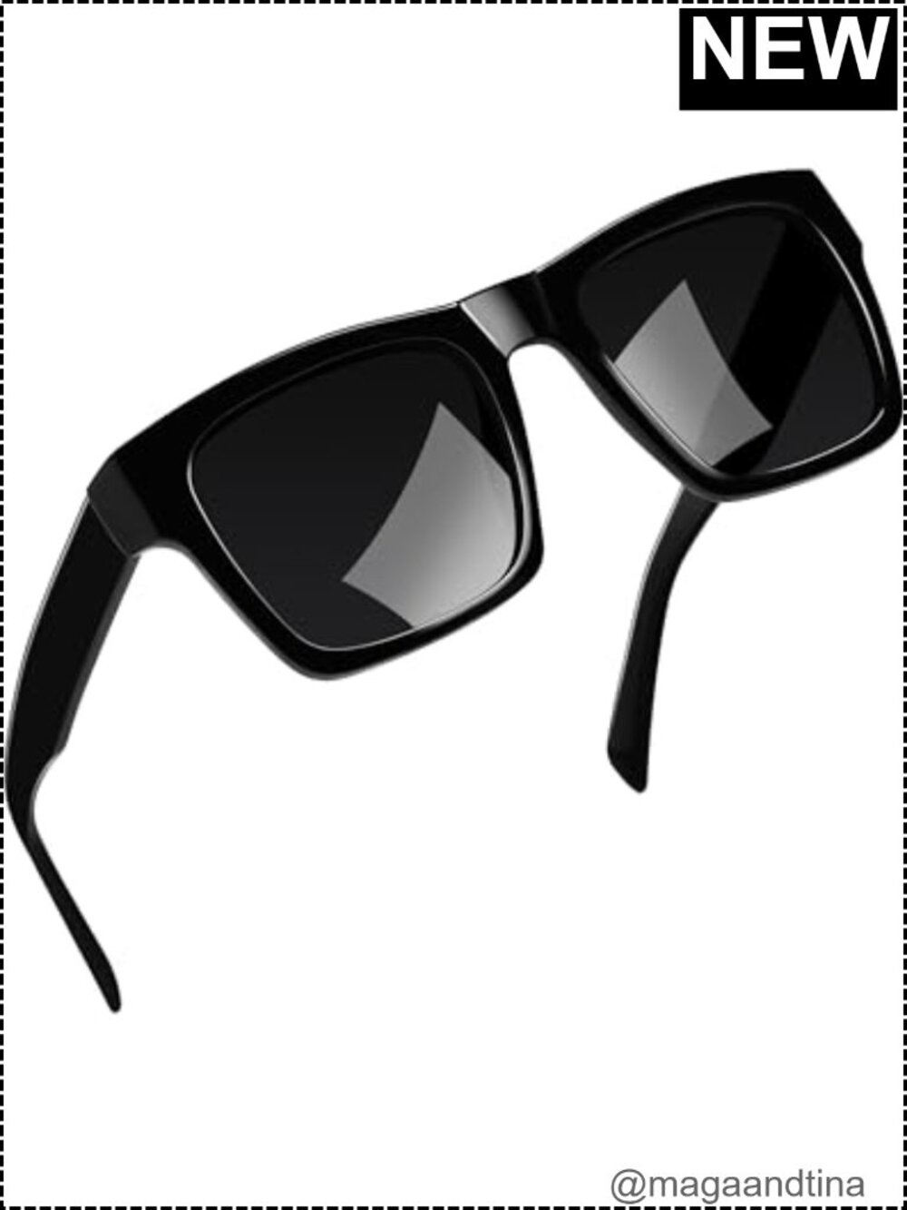 Oversized Acetate Square Sunglasses Polarized UV Protection
